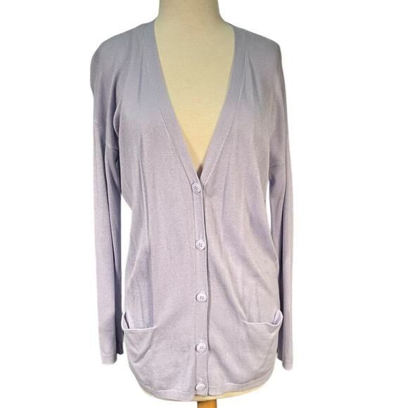 Philosophy Republic Clothing Size Small Lavender NWOT Long Cardigan Front Button - Picture 1 of 10